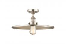 Innovation Lighting 517-1CH-SN-MFR-SN-16-LED - Railroad - 1 Light - 16 inch - Brushed Satin Nickel - Semi-Flush Mount