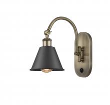 Innovation Lighting 518-1W-AB-M8-BK-LED - Smithfield - 1 Light - 7 inch - Antique Brass - Adjustable Swing Arm