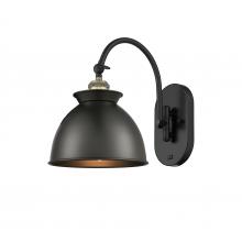 Innovation Lighting 518-1W-BAB-M14-BK-LED - Adirondack - 1 Light - 8 inch - Black Antique Brass - Adjustable Swing Arm