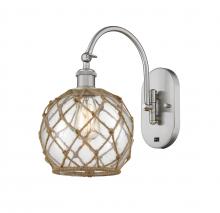 Innovations Lighting 518-1W-SN-G122-8RB-LED - Farmhouse Rope - 1 Light - 8 inch - Brushed Satin Nickel - Sconce