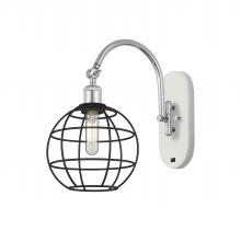 Innovation Lighting 518-1W-WPC-CE-8-BK - Lake Placid - 1 Light - 8 inch - White Polished Chrome - Adjustable Swing Arm