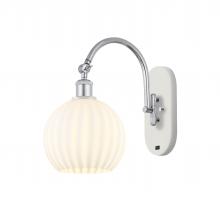 Innovation Lighting 518-1W-WPC-G1217-8WV - White Venetian - 1 Light - 8 inch - White Polished Chrome - Adjustable Swing Arm