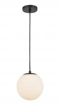Innovation Lighting 608-BK-W-LED - Tolland - 1 Light - 8 inch - Matte Black - Cord hung - Mini Pendant