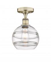 Innovation Lighting 616-1F-AB-G556-8CL - Rochester - 1 Light - 8 inch - Antique Brass - Semi-Flush Mount