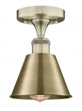 Innovation Lighting 616-1F-AB-M8-AB - Smithfield - 1 Light - 7 inch - Antique Brass - Semi-Flush Mount
