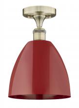 Innovation Lighting 616-1F-AB-MBD-9-RD - Plymouth - 1 Light - 9 inch - Antique Brass - Semi-Flush Mount