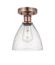 Innovations Lighting 616-1F-AC-GBD-754 - Bristol Glass Antique Copper Semi-Flush Mount
