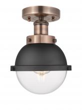 Innovations Lighting 616-1F-AC-HFS-62-BK - Edison Antique Copper Semi-Flush Mount