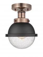 Innovations Lighting 616-1F-AC-HFS-64-BK - Edison Antique Copper Semi-Flush Mount