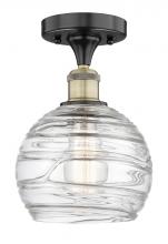 Innovation Lighting 616-1F-BAB-G1213-8 - Athens Deco Swirl - 1 Light - 8 inch - Black Antique Brass - Semi-Flush Mount
