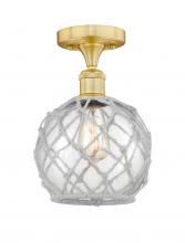 Innovation Lighting 616-1F-SG-G122-8RW - Farmhouse Rope - 1 Light - 8 inch - Satin Gold - Semi-Flush Mount