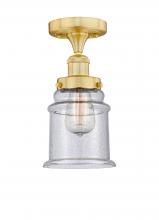 Innovation Lighting 616-1F-SG-G184 - Canton - 1 Light - 6 inch - Satin Gold - Semi-Flush Mount