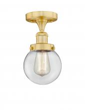 Innovation Lighting 616-1F-SG-G202-6 - Beacon - 1 Light - 6 inch - Satin Gold - Semi-Flush Mount