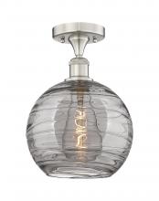 Innovation Lighting 616-1F-SN-G1213-10SM - Athens Deco Swirl - 1 Light - 10 inch - Brushed Satin Nickel - Semi-Flush Mount