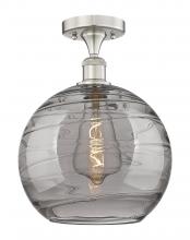 Innovation Lighting 616-1F-SN-G1213-14SM - Athens Deco Swirl - 1 Light - 14 inch - Brushed Satin Nickel - Semi-Flush Mount