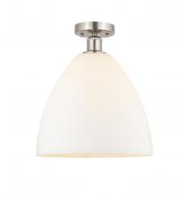 Innovation Lighting 616-1F-SN-GBD-121 - Bristol - 1 Light - 12 inch - Brushed Satin Nickel - Semi-Flush Mount