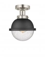 Innovations Lighting 616-1F-SN-HFS-64-BK - Edison Satin Nickel Semi-Flush Mount
