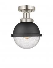 Innovations Lighting 616-1F-SN-HFS-64-BK - Edison - 1 Light - 7 inch - Satin Nickel - Semi-Flush Mount