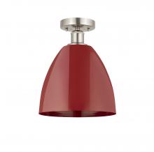 Innovation Lighting 616-1F-SN-MBD-9-RD - Plymouth - 1 Light - 9 inch - Brushed Satin Nickel - Semi-Flush Mount