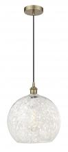 Innovation Lighting 616-1P-AB-G1216-14WM - White Mouchette - 1 Light - 14 inch - Antique Brass - Cord Hung - Pendant