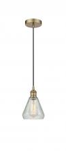 Innovation Lighting 616-1P-AB-G275 - Conesus - 1 Light - 6 inch - Antique Brass - Cord hung - Mini Pendant
