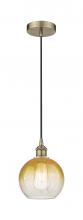 Innovation Lighting 616-1P-AB-G483-8AM - Brookhaven Globe - 1 Light - 8 inch - Antique Brass - Cord hung - Mini Pendant