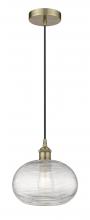 Innovation Lighting 616-1P-AB-G555-10CL - Ithaca - 1 Light - 10 inch - Antique Brass - Cord hung - Mini Pendant