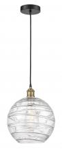 Innovation Lighting 616-1P-BAB-G1213-12 - Athens Deco Swirl - 1 Light - 12 inch - Black Antique Brass - Cord hung - Mini Pendant