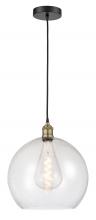 Innovation Lighting 616-1P-BAB-G124-14 - Athens - 1 Light - 14 inch - Black Antique Brass - Cord hung - Pendant