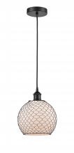Innovation Lighting 616-1P-BK-G121-8CBK - Farmhouse Chicken Wire - 1 Light - 8 inch - Matte Black - Cord hung - Mini Pendant