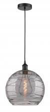 Innovation Lighting 616-1P-BK-G1213-14SM - Athens Deco Swirl - 1 Light - 14 inch - Matte Black - Cord hung - Pendant