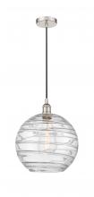 Innovation Lighting 616-1P-PN-G1213-12 - Athens Deco Swirl - 1 Light - 12 inch - Polished Nickel - Cord hung - Mini Pendant