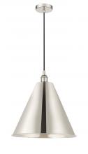 Innovation Lighting 616-1P-PN-MBC-16-PN - Berkshire - 1 Light - 16 inch - Polished Nickel - Cord hung - Mini Pendant