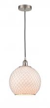 Innovation Lighting 616-1P-SN-G121-10CSN - Farmhouse Chicken Wire - 1 Light - 10 inch - Brushed Satin Nickel - Cord hung - Mini Pendant