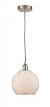Innovation Lighting 616-1P-SN-G121-8CSN - Farmhouse Chicken Wire - 1 Light - 8 inch - Brushed Satin Nickel - Cord hung - Mini Pendant