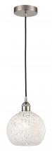 Innovation Lighting 616-1P-SN-G1216-8WM - White Mouchette - 1 Light - 8 inch - Brushed Satin Nickel - Cord Hung - Mini Pendant