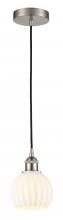 Innovation Lighting 616-1P-SN-G1217-6WV - White Venetian - 1 Light - 6 inch - Brushed Satin Nickel - Cord Hung - Mini Pendant