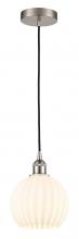 Innovation Lighting 616-1P-SN-G1217-8WV - White Venetian - 1 Light - 8 inch - Brushed Satin Nickel - Cord Hung - Mini Pendant