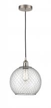Innovation Lighting 616-1P-SN-G122-10CSN - Farmhouse Chicken Wire - 1 Light - 10 inch - Brushed Satin Nickel - Cord hung - Mini Pendant