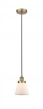 Innovation Lighting 616-1PH-AB-G61 - Cone - 1 Light - 6 inch - Antique Brass - Cord hung - Mini Pendant
