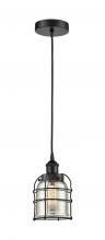 Innovations Lighting 616-1PH-BK-G58-CE - Bell Cage - 1 Light - 6 inch - Matte Black - Multi Pendant