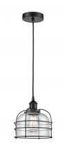 Innovations Lighting 616-1PH-BK-G74-CE - Bell Cage - 1 Light - 9 inch - Matte Black - Multi Pendant