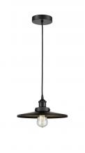 Innovation Lighting 616-1PH-BK-MFR-BK-12 - Appalachian - 1 Light - 12 inch - Matte Black - Cord hung - Mini Pendant