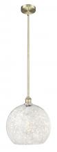 Innovation Lighting 616-1S-AB-G1216-14WM - White Mouchette - 1 Light - 14 inch - Antique Brass - Stem Hung - Pendant