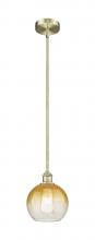 Innovation Lighting 616-1S-AB-G483-8AM - Brookhaven Globe - 1 Light - 8 inch - Antique Brass - Stem hung - Mini Pendant