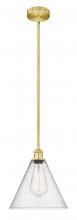Innovation Lighting 616-1S-SG-GBC-124-LED - Berkshire - 1 Light - 12 inch - Satin Gold - Cord hung - Mini Pendant