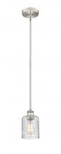 Innovation Lighting 616-1S-SN-G112C-5CL - Cobbleskill - 1 Light - 5 inch - Brushed Satin Nickel - Cord hung - Mini Pendant