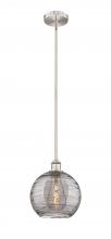 Innovation Lighting 616-1S-SN-G1213-10SM - Athens Deco Swirl - 1 Light - 10 inch - Brushed Satin Nickel - Cord hung - Mini Pendant