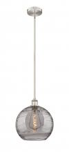 Innovation Lighting 616-1S-SN-G1213-12SM - Athens Deco Swirl - 1 Light - 12 inch - Brushed Satin Nickel - Cord hung - Mini Pendant