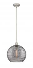 Innovation Lighting 616-1S-SN-G1213-14SM - Athens Deco Swirl - 1 Light - 14 inch - Brushed Satin Nickel - Cord hung - Pendant
